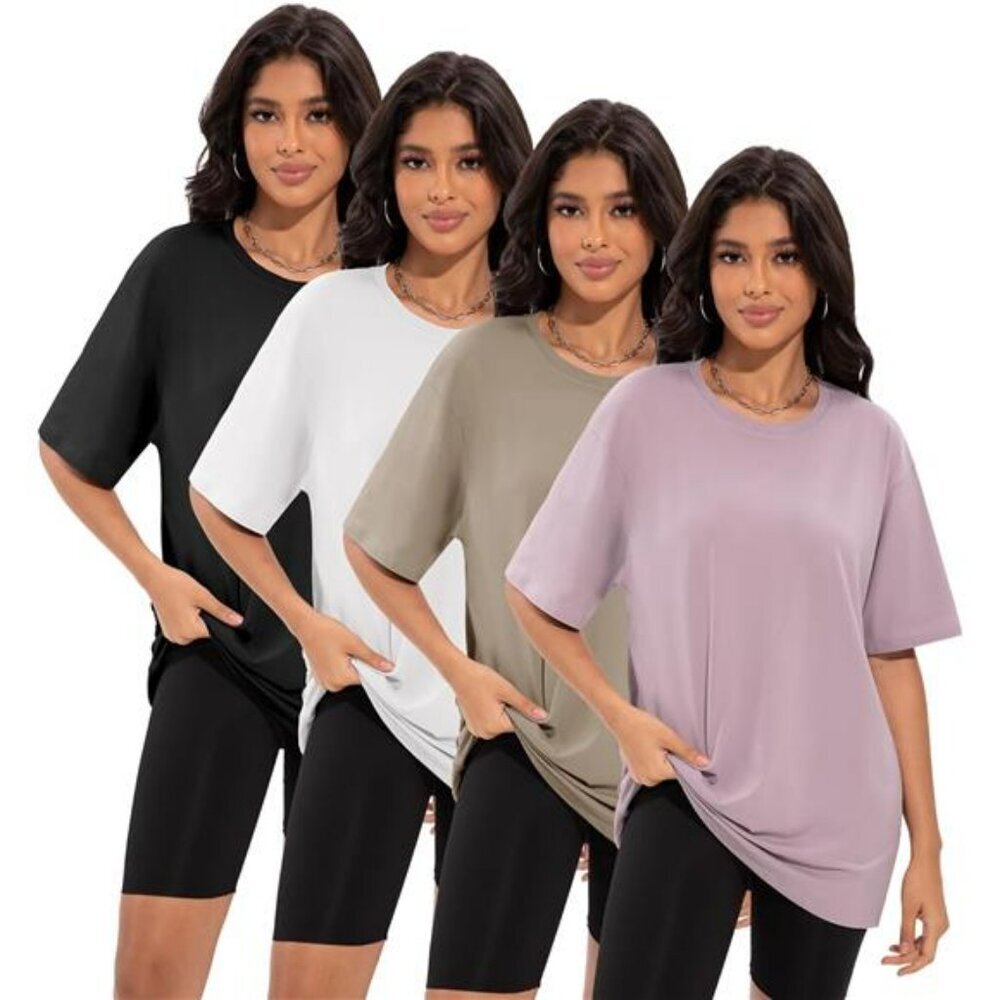 Oversized T Shirt for Women Plus Size Loose Fit Baggy Crew Neck Workout Top